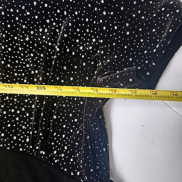 Black Velour Rhinestone Cosmic Star Short Sleeve Maxi Whimsigoth Dress ♥️ - Picture 5 of 6